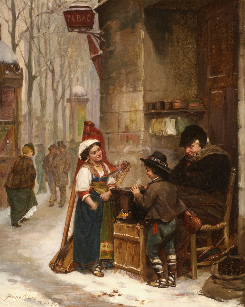 بائع الكستناء ، 1870 بواسطة هنري بيكون