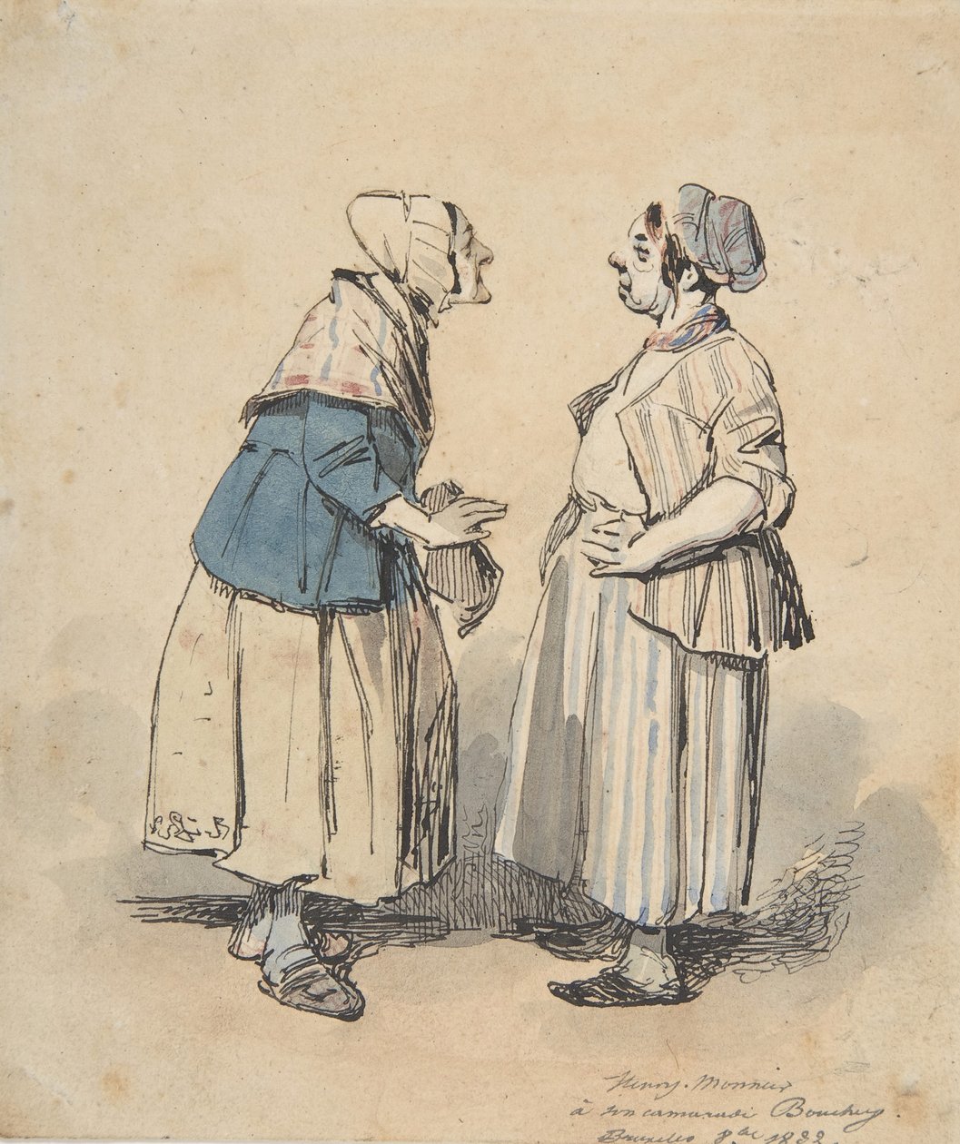 القيل والقال The Two Gossips ، 1832. بواسطة هنري بونافنتشر منير