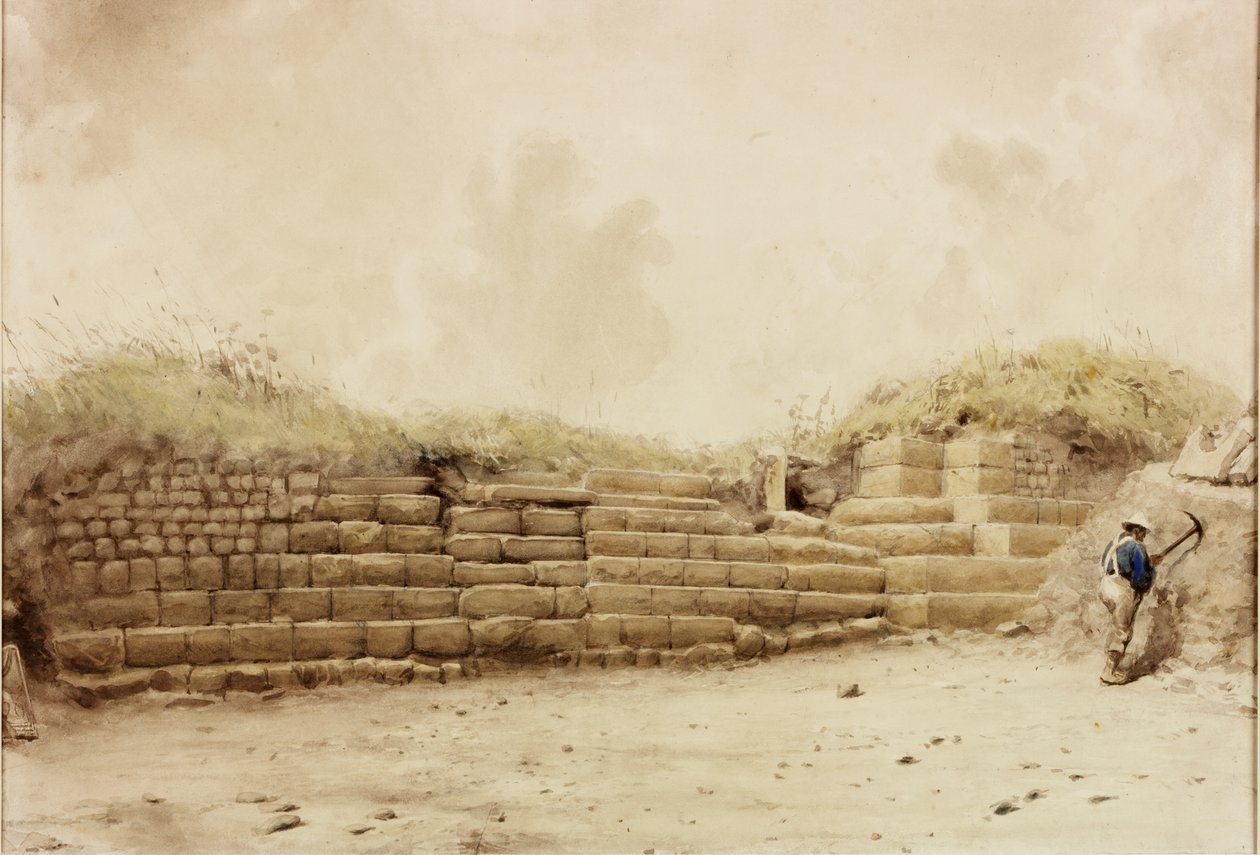 Housesteads ، حوالي 1848 (قلم رصاص وألوان مائية على ورق) بواسطة هنري بوردون ريتشاردسون