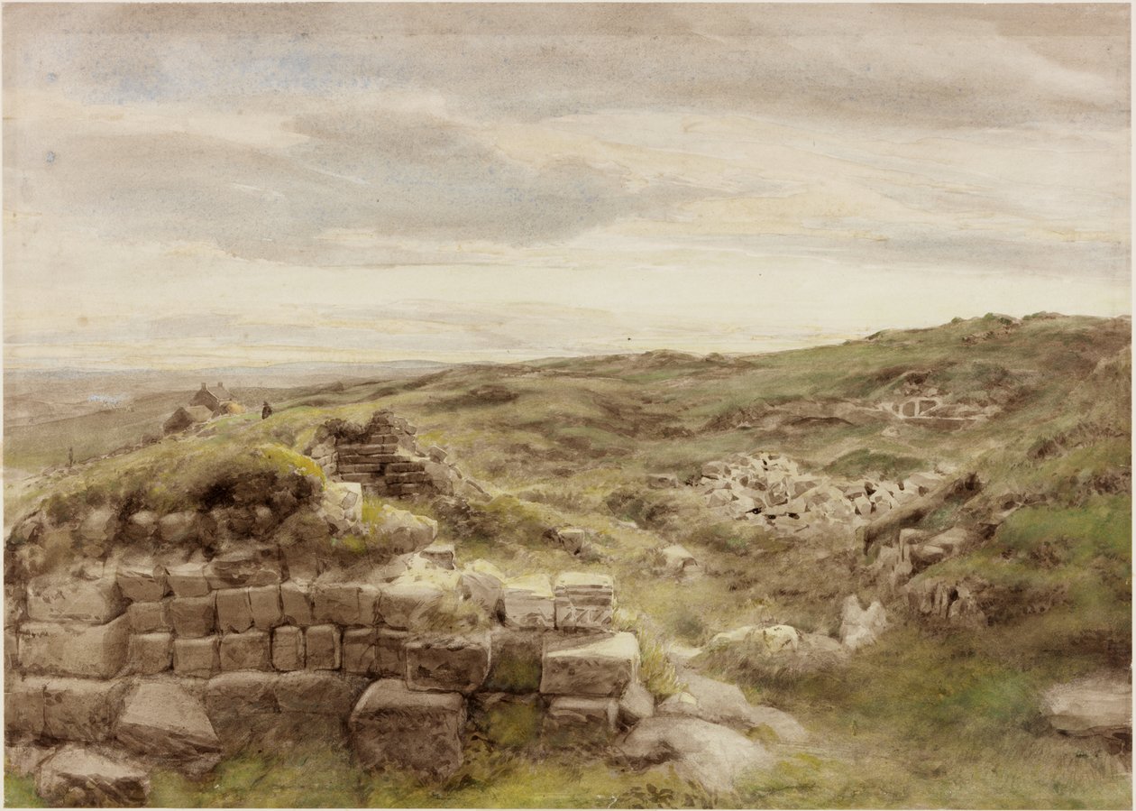Housesteads ، حوالي 1848 (قلم رصاص وألوان مائية على ورق) بواسطة هنري بوردون ريتشاردسون