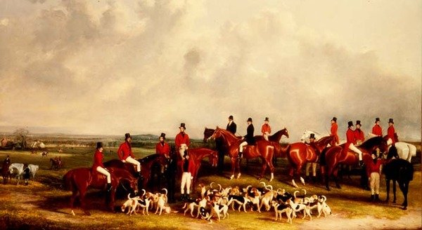 لقاء كلاب الصيد ، حوالي عام 1845 بواسطة هنري كالفرت