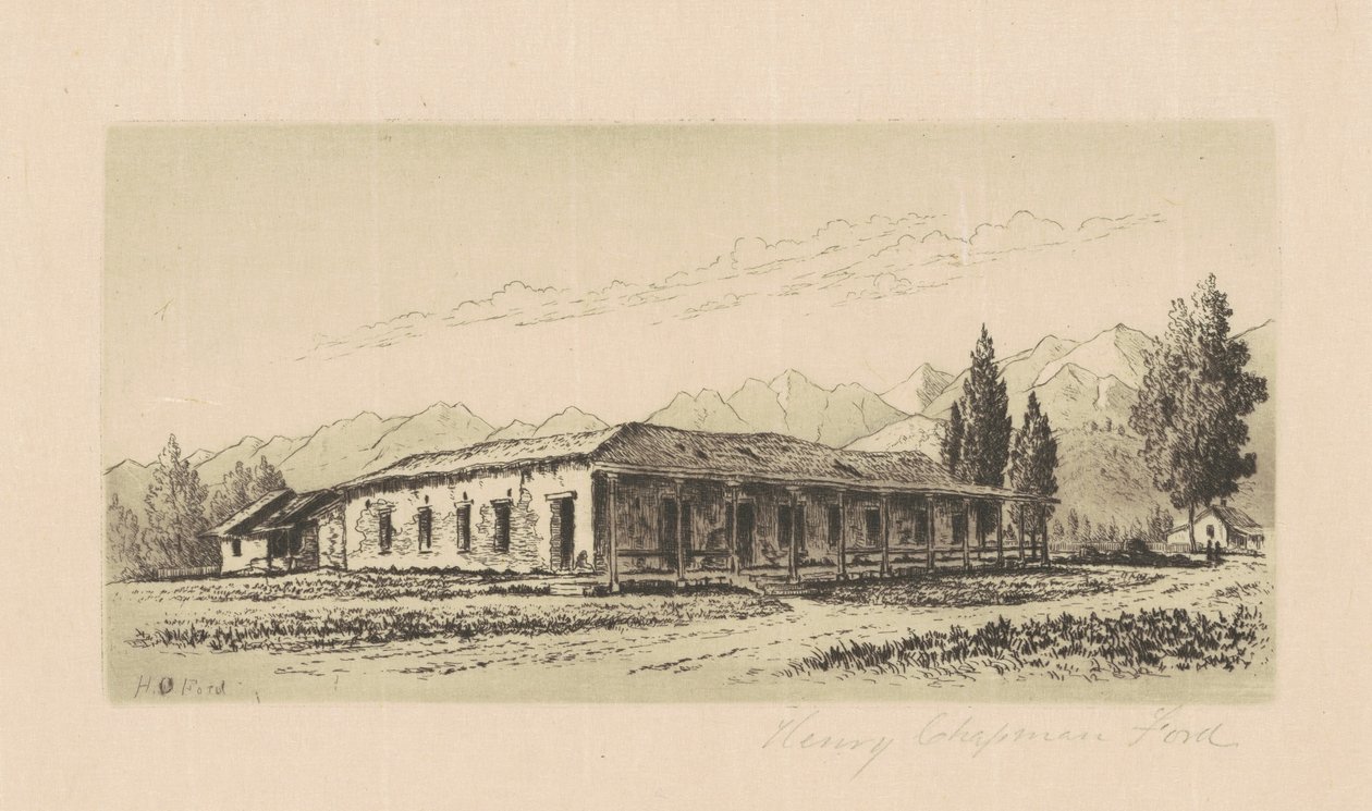 Aguirre House Santa Barbara ، c. 1880. بواسطة هنري تشابمان فورد