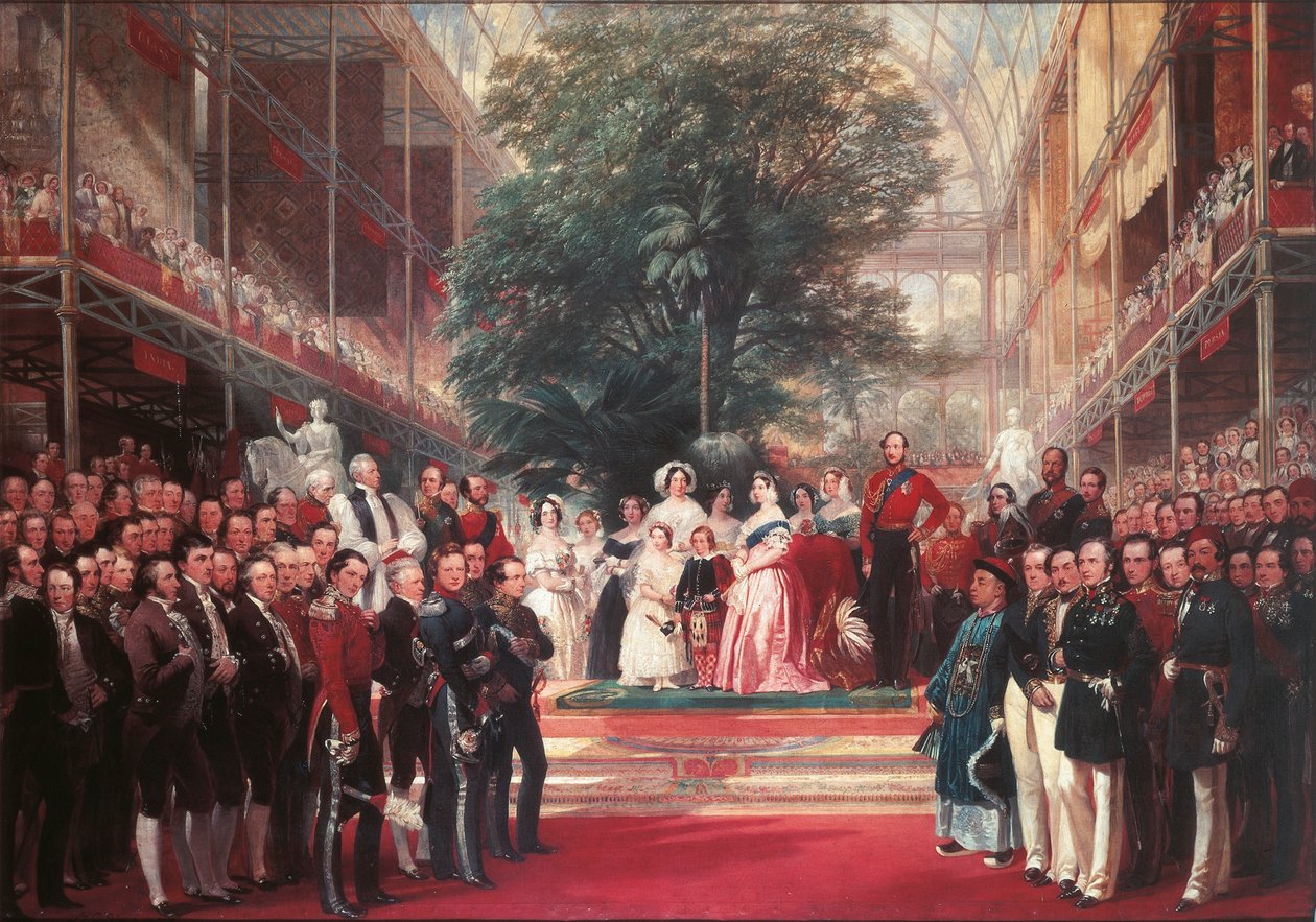 Queen Victoria inaugurating The Great Exposition in Hyde Park بواسطة هنري كورتني سيلوس