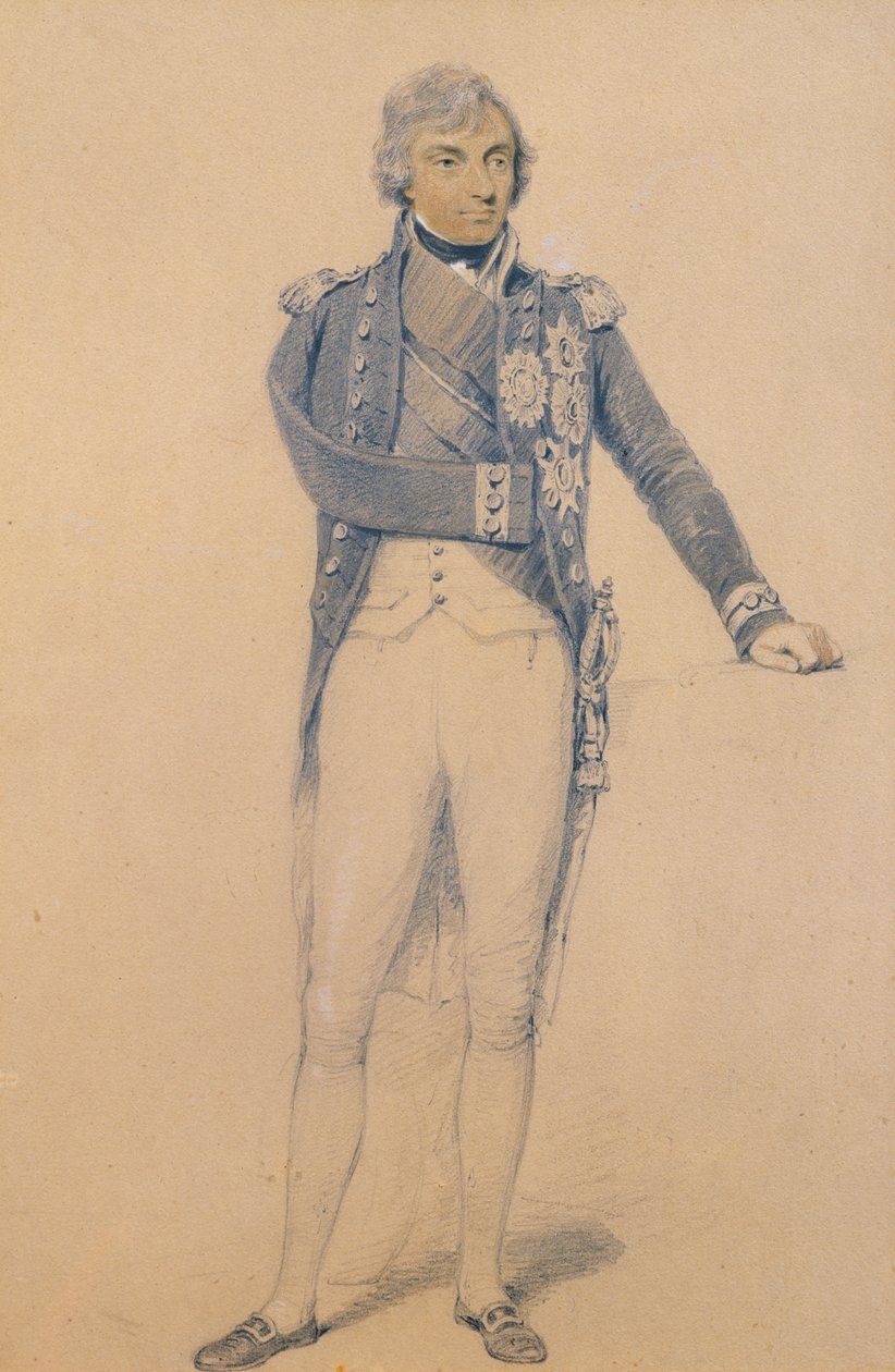 هوراشيو نيلسون (1758-1805) (قلم رصاص ، حبر ، غواش على ورق) بواسطة هنري إدريدج