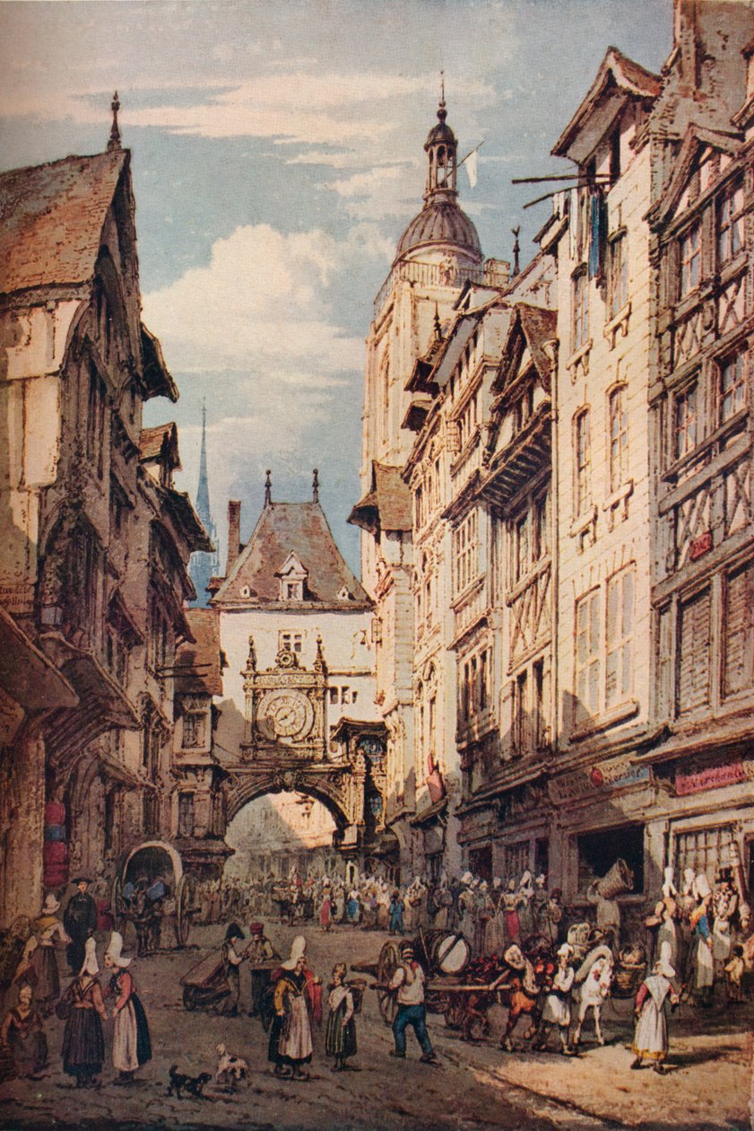 Rue De La Grosse Horloge ، روان ، 1821 بواسطة هنري إدريدج