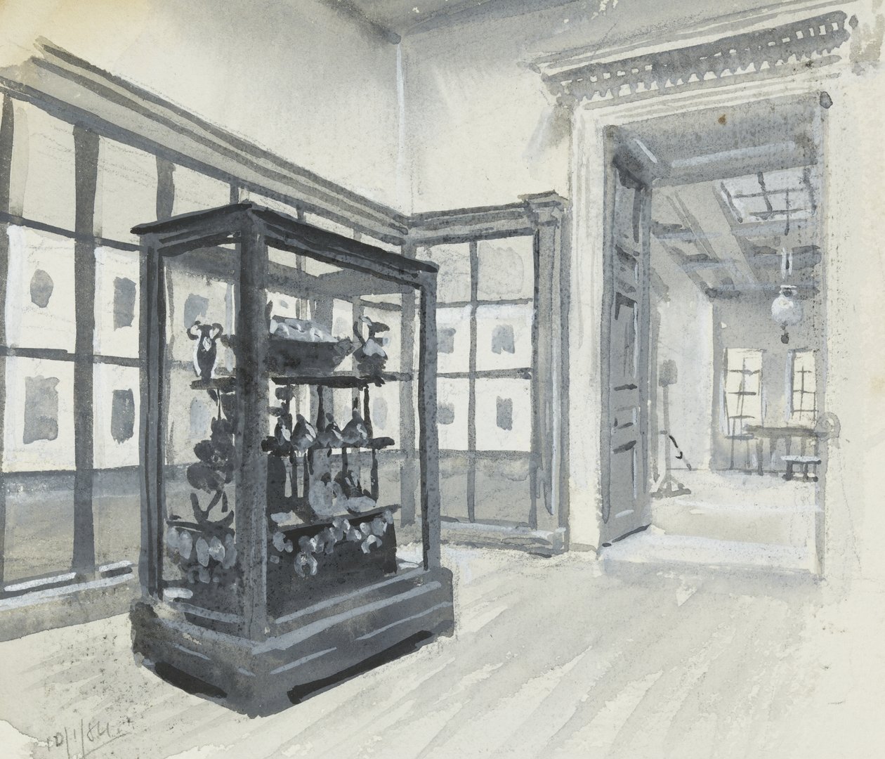 Interior view of the British Museum showing the gallery of engravings بواسطة هنري إدوارد تدمرش