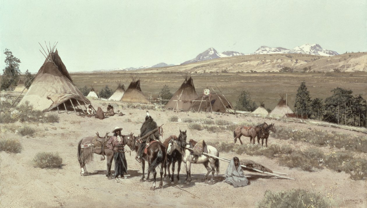 المخيم الهندي ، 1892 بواسطة هنري فرانسوا فارني