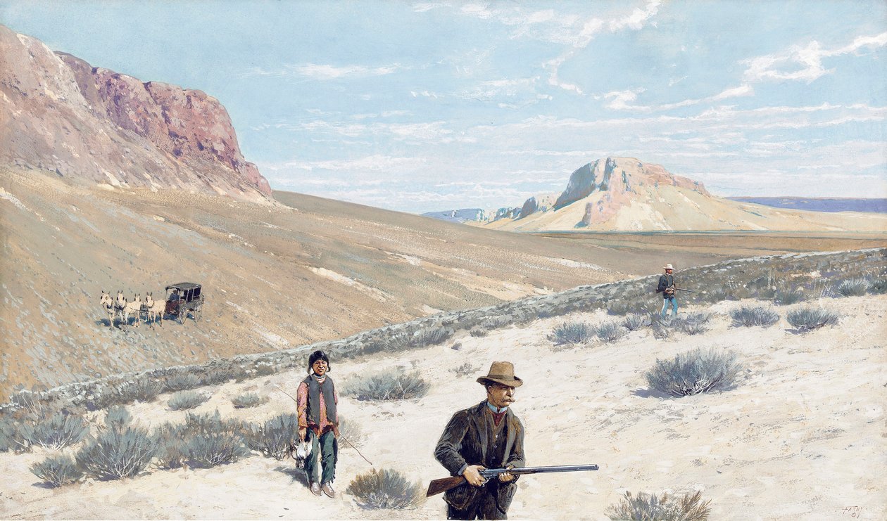 تيودور روزفلت "Sage Grouse Shooting" بواسطة هنري فرانسوا فارني