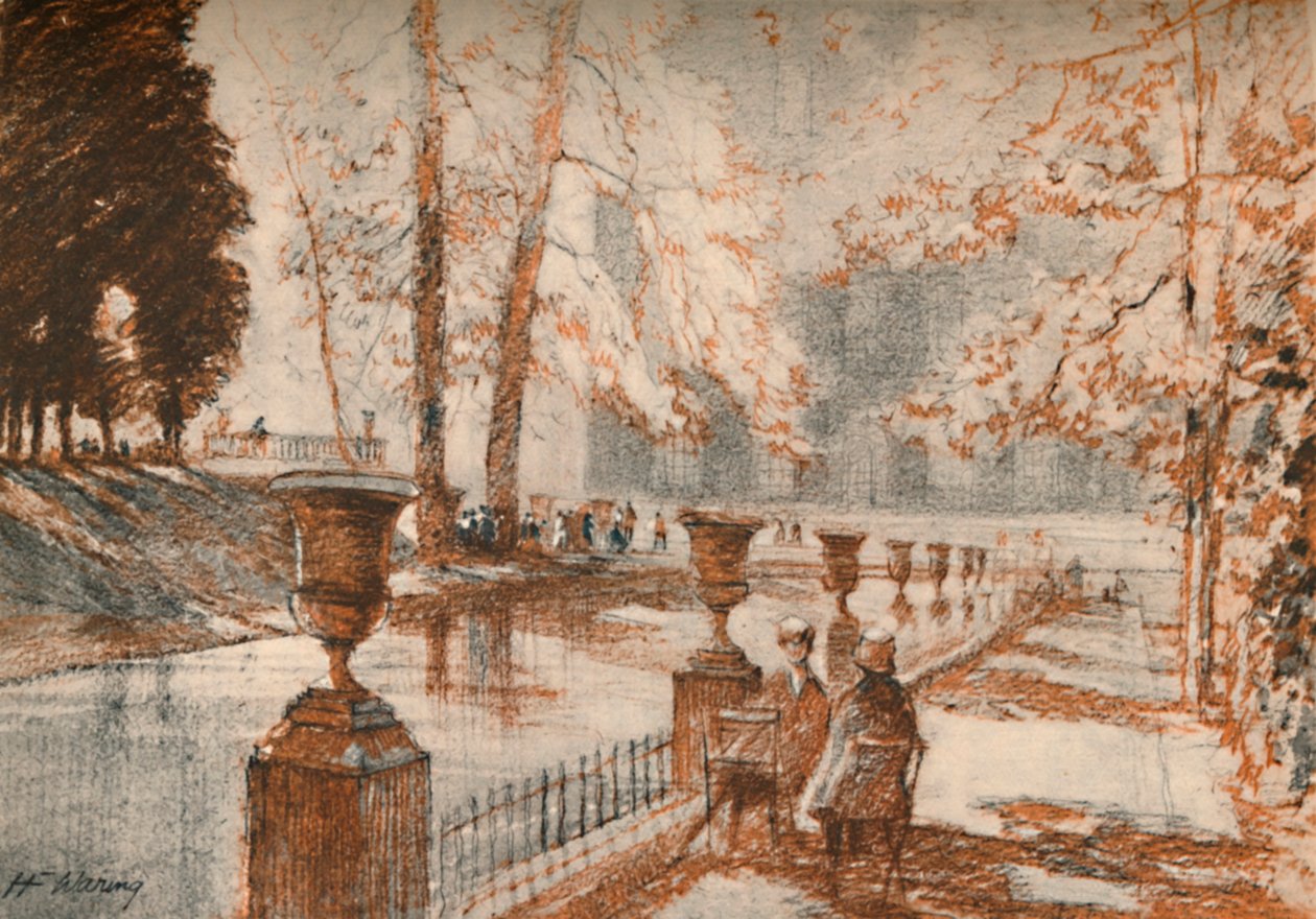 يحب لوكسمبورج باريس الأشجار والأطفال ، c1927 ، 1927 بواسطة هنري فرانكس وارينج