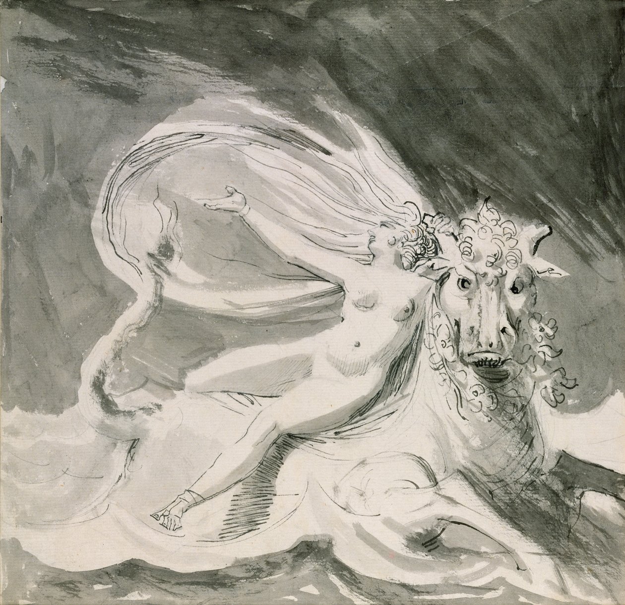 Europa and the Bull (غسل القلم والحبر) بواسطة يوهان هاينريش فوسلي