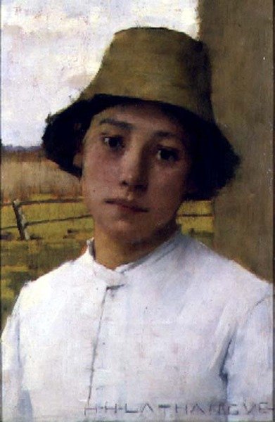 The Young Farmhand ، c.1885 (زيت على اللوح) بواسطة هنري هربرت لا ثانج