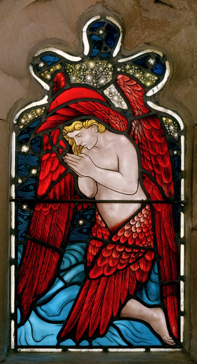 Alnwick، St Michael & St Paul، James Powell & Sons، Henry Holiday، Kneeling Angel، 1878 بواسطة هنري عطلة