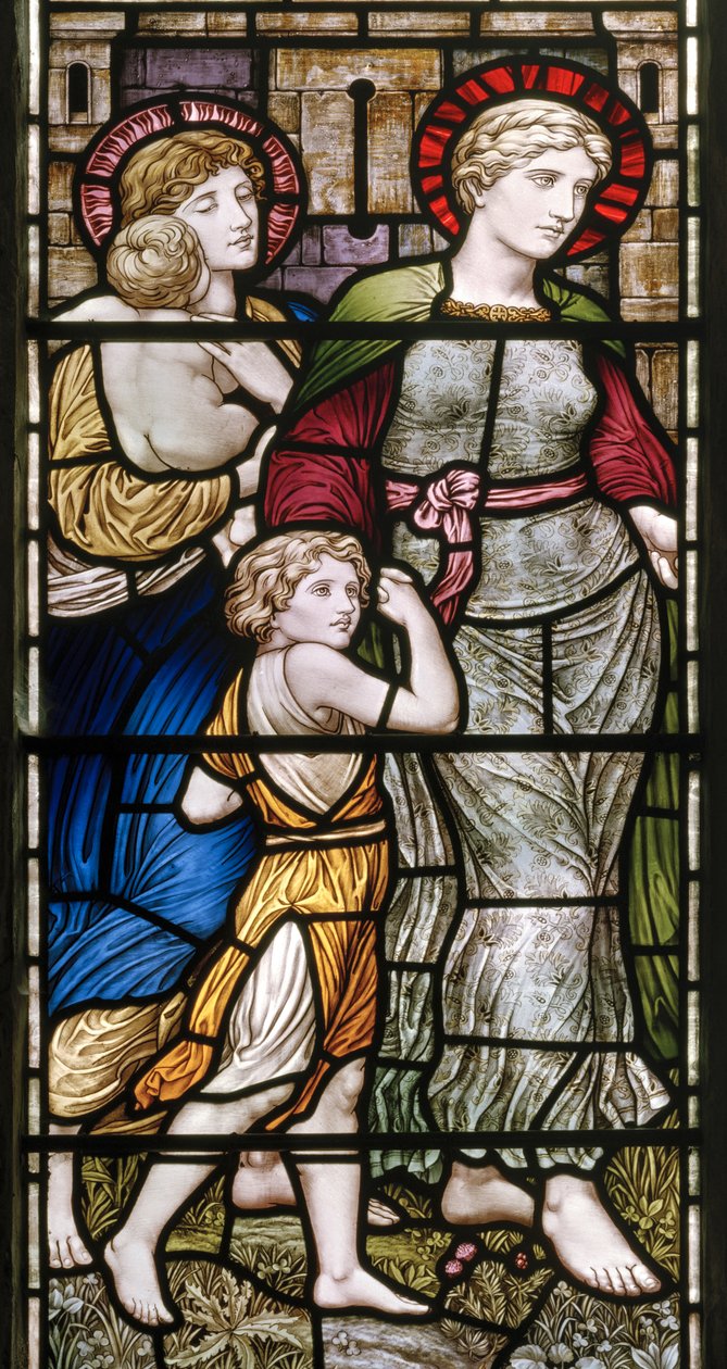 Buckland ، St Mary ، James Powell & Sons ، Henry Holiday ، The Barcote Chapel ، Charity ، 1889 بواسطة هنري عطلة