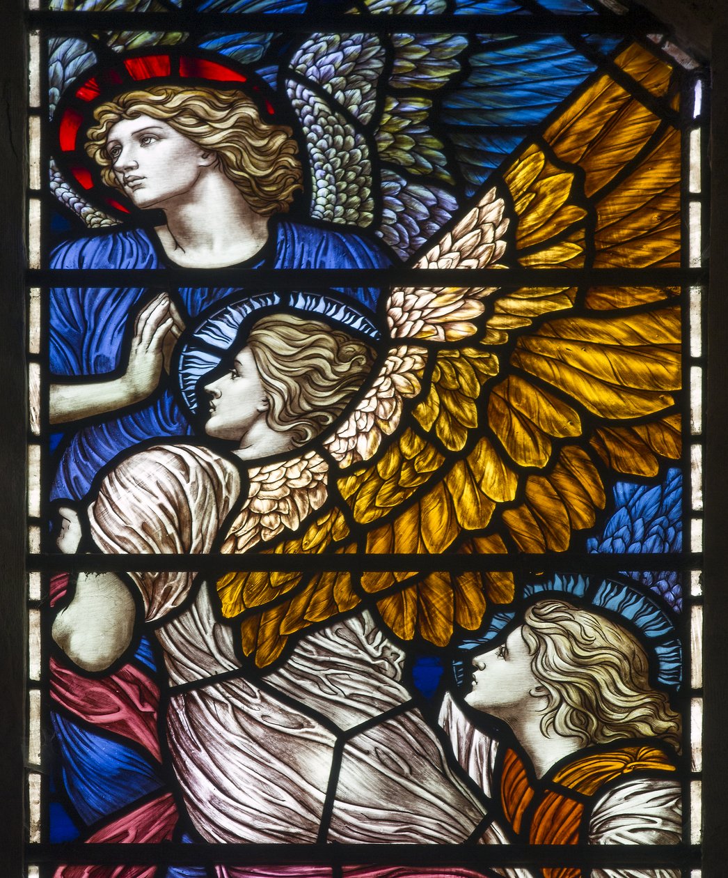 Buckland ، St Mary ، James Powell & Sons ، Henry Holiday ، The Barcote Chapel ، مدح الملائكة ، 1889 بواسطة هنري عطلة