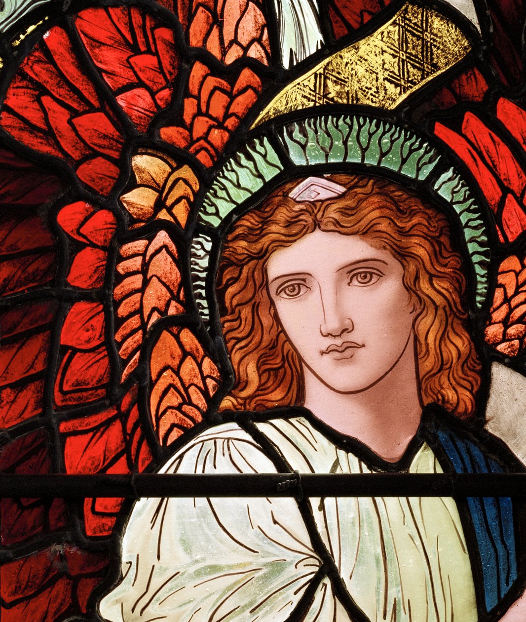 Grasmere، St Oswald، James Powell & Sons، Henry Holiday، Ministering Angels detail، 1893 بواسطة هنري عطلة