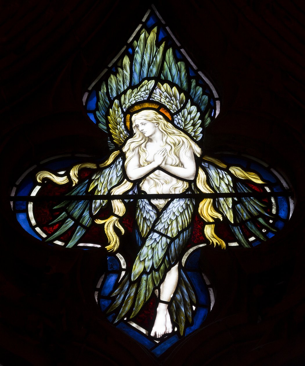 Tracery Angel، 1884 (زجاج ملون) بواسطة هنري عطلة