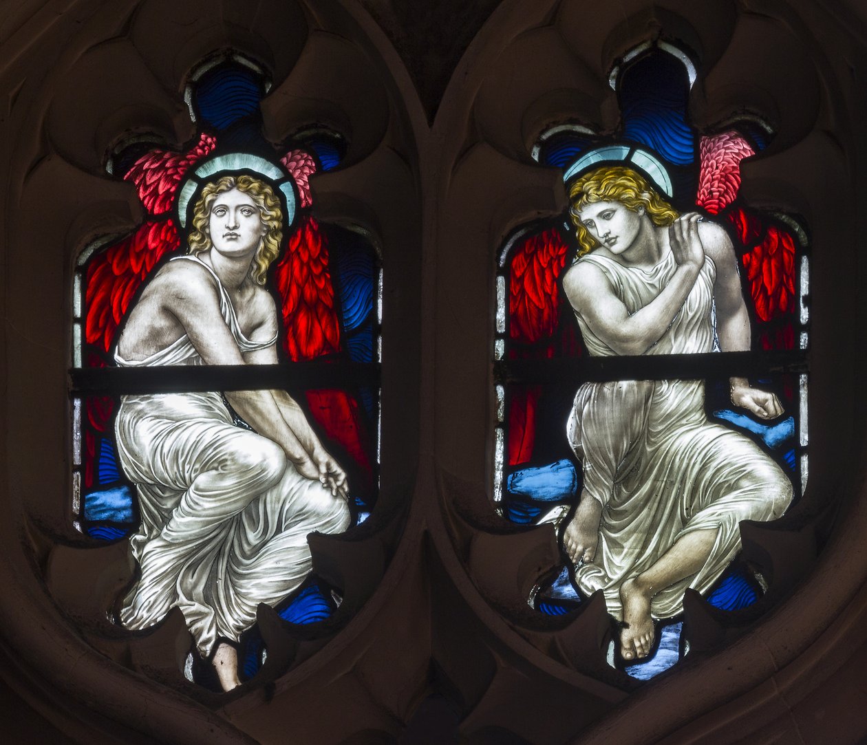 Westminster ، St Margaret ، James Powell & Sons ، Henry Holiday ، Tracery Angels ، 1883 بواسطة هنري عطلة