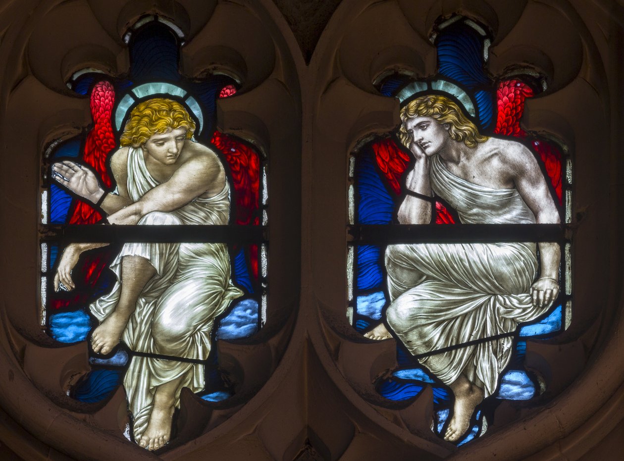 Westminster ، St Margaret ، James Powell & Sons ، Henry Holiday ، Tracery Angels ، 1883 بواسطة هنري عطلة
