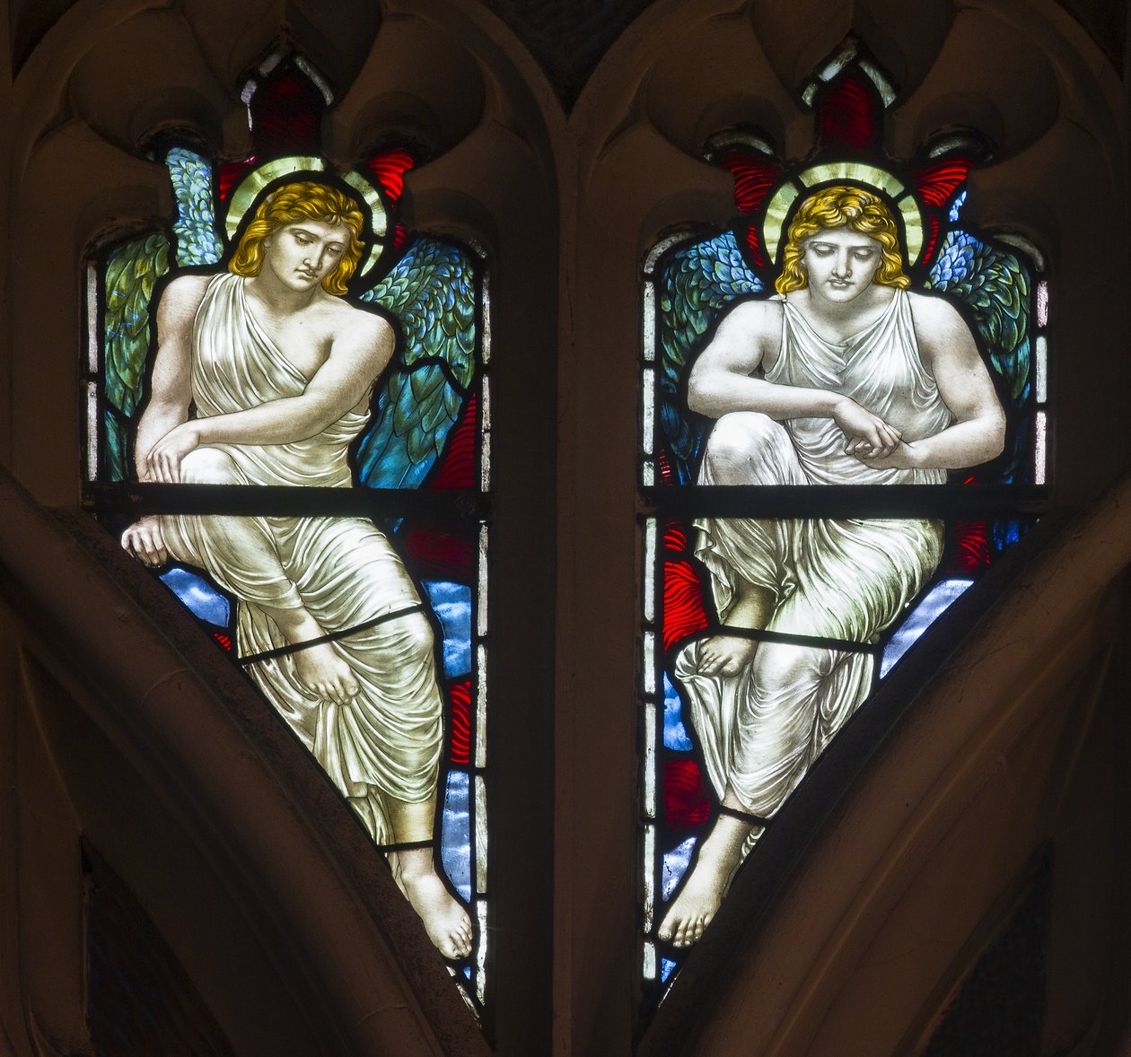 Westminster ، St Margaret ، James Powell & Sons ، Henry Holiday ، Tracery Angels ، 1883 بواسطة هنري عطلة