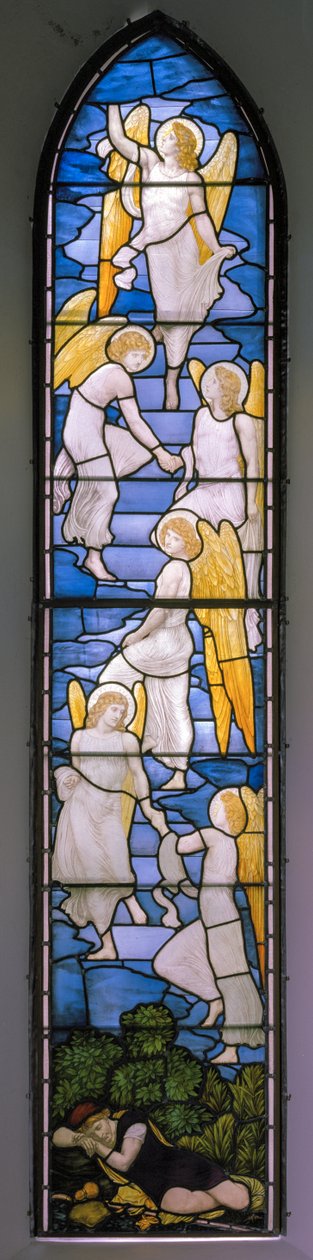 Wolsingham، St Mary & St Stephen، James Powell & Sons، Henry Holiday، Jacobs Ladder، 1881 بواسطة هنري عطلة