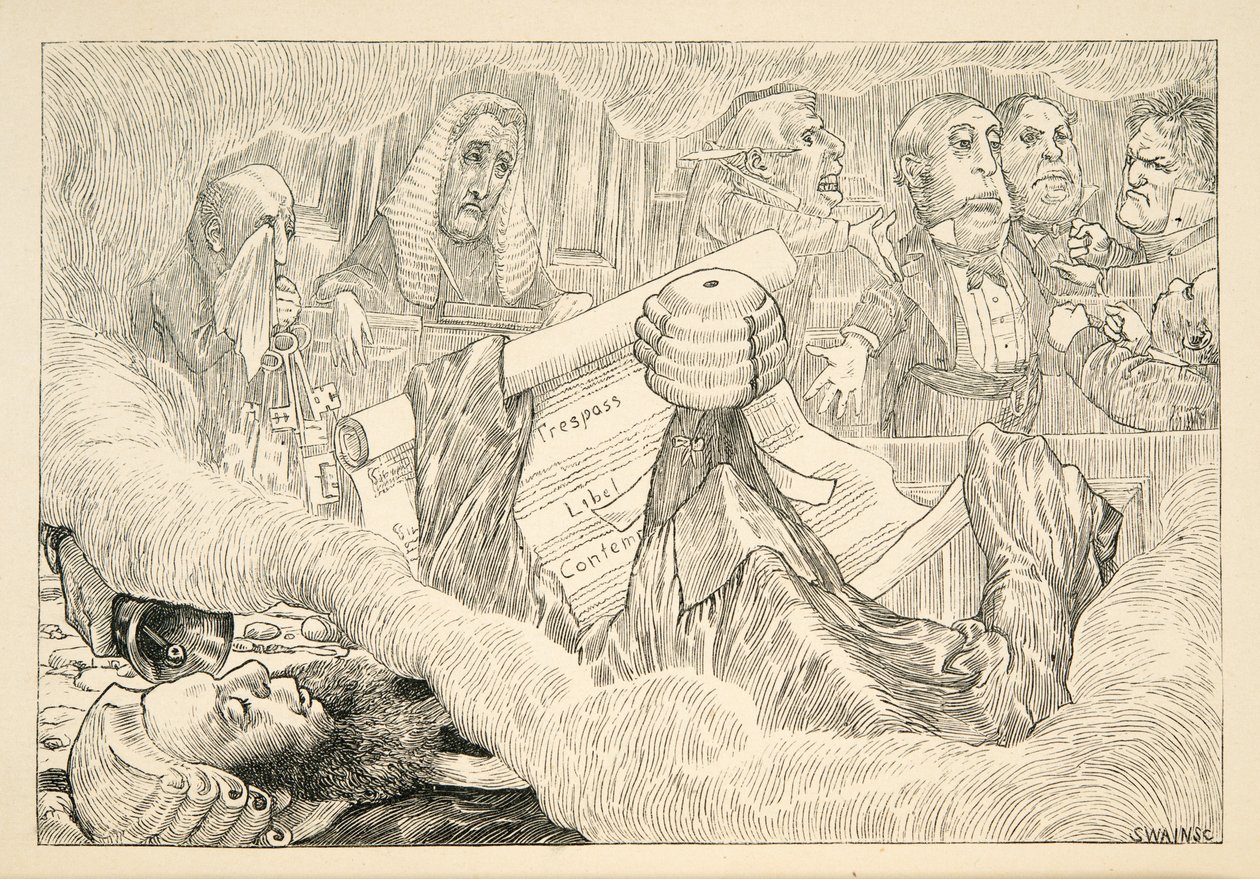 قال القاضي: يجب أن تعرف - لكن سنارك صاح الهراء! &39;، من The Hunting of the Snark ، عذاب في ثمانية نوبات ، بقلم لويس كارول ، حانة. 1876 بواسطة هنري عطلة