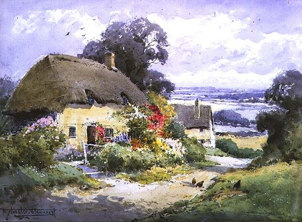 A Surrey Lane (ألوان مائية) بواسطة هنري جون سيلفستر ستانارد
