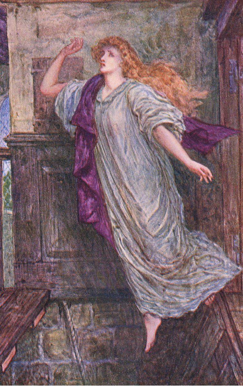 وفاة إيمي روبسورت ، كونتيسة ليستر ، رسم توضيحي من "كينيلورث" ، حوالي عام 1910 (ليثو ملون) بواسطة هنري العدل فورد