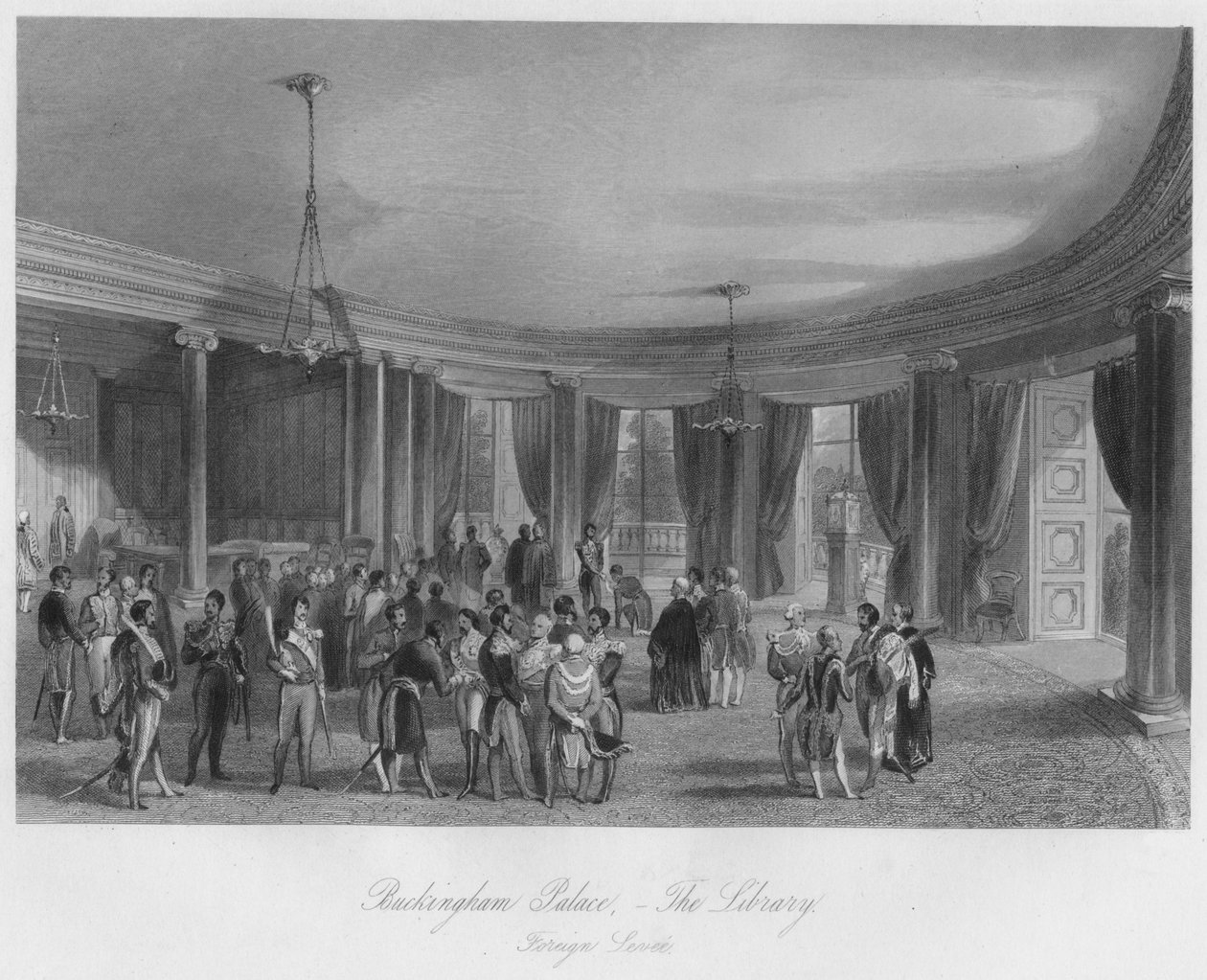 قصر باكنغهام - المكتبة. ليفي الأجنبية ، c1841 بواسطة هنري ملفيل