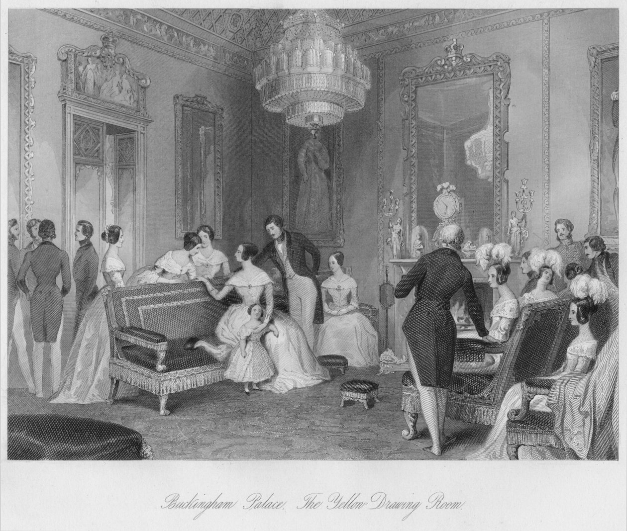 قصر باكنغهام. غرفة الرسم الصفراء ، c1841 بواسطة هنري ملفيل