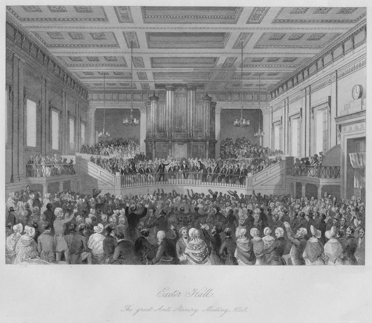 إكستر هول. الاجتماع الكبير لمكافحة الرق ، 1841 ، c1841 بواسطة هنري ملفيل