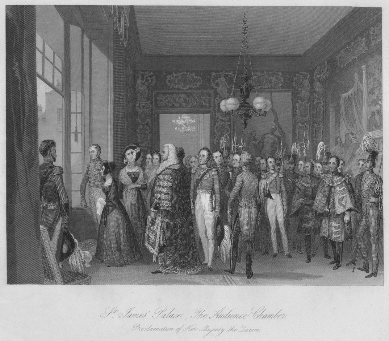 قصر سانت جيمس. غرفة الجمهور ، c1841 بواسطة هنري ملفيل