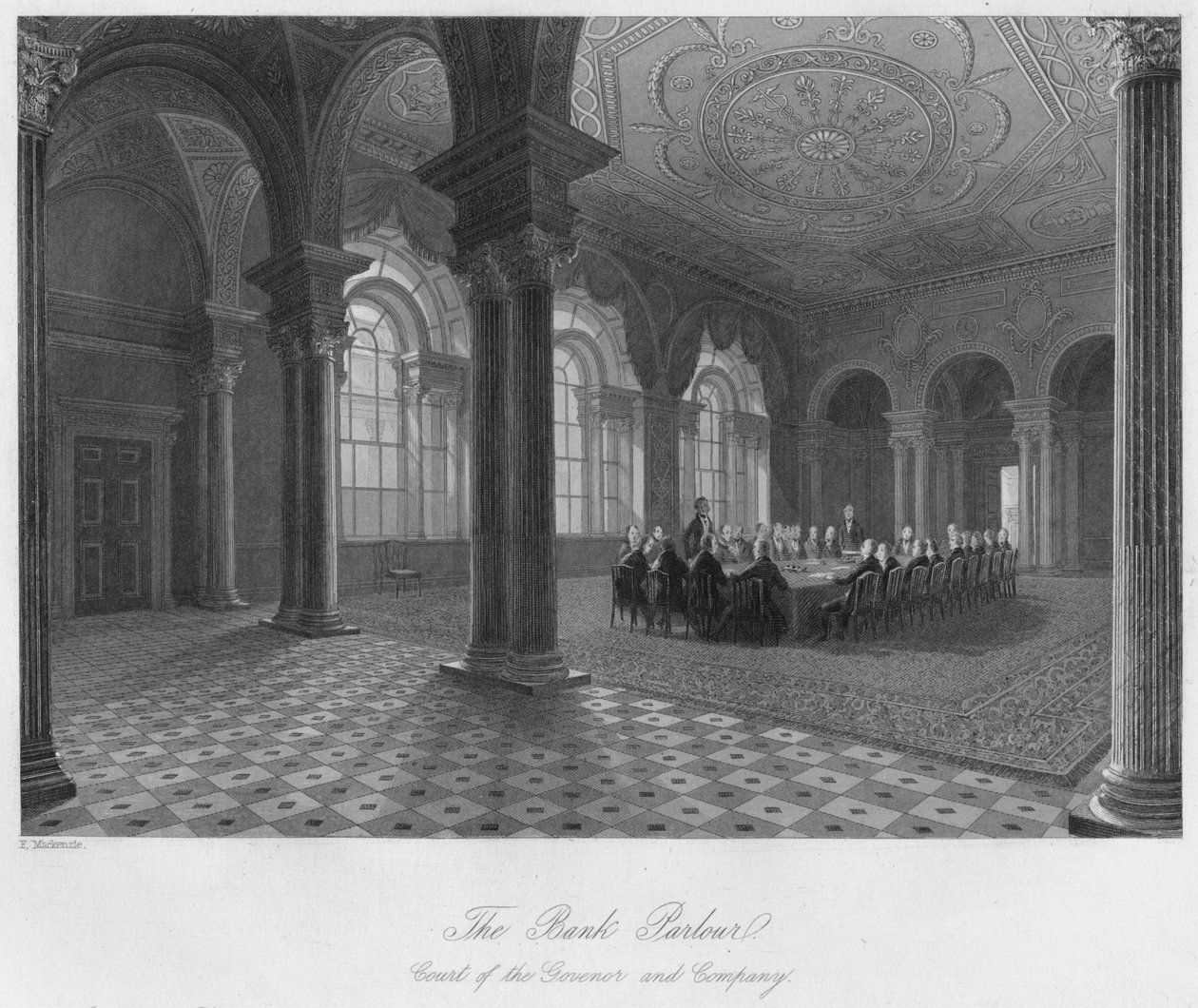 صالون البنك. محكمة المحافظ والشركة ، c1841 بواسطة هنري ملفيل