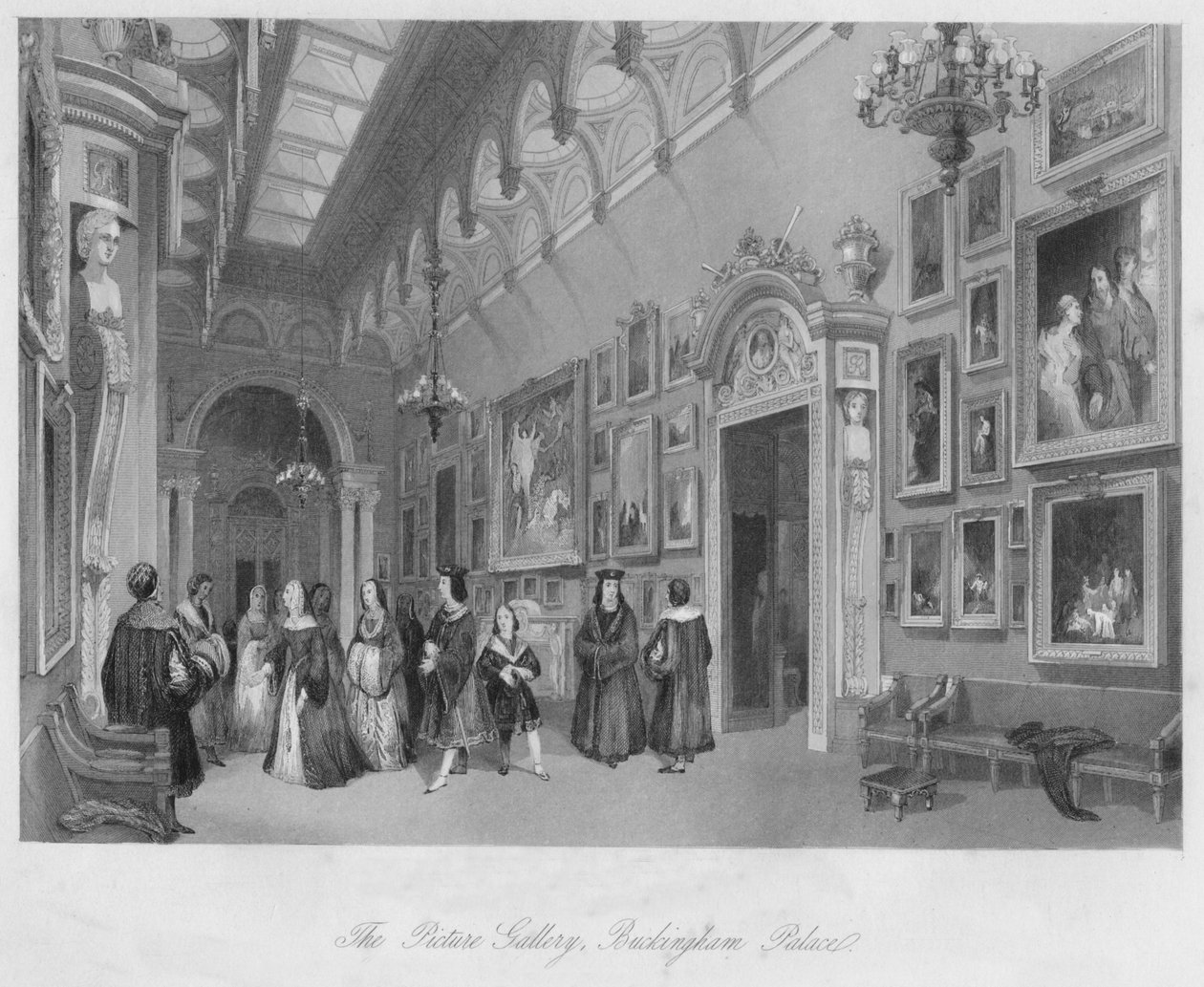 معرض الصور ، قصر باكنغهام ، c1841 بواسطة هنري ملفيل