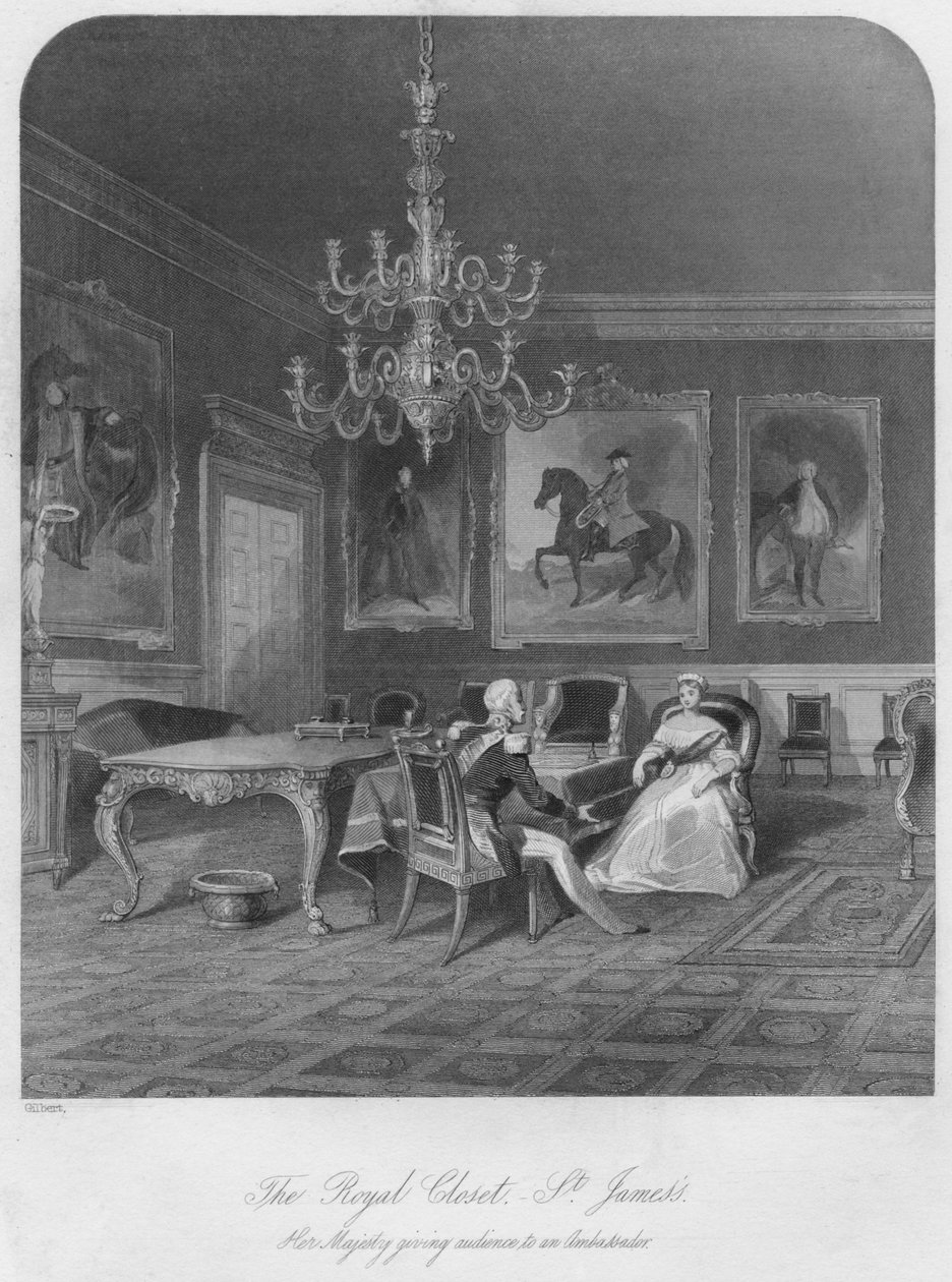 الحجرة الملكية. - القديس جاميس. جلالة الملكة تطلع سفيرًا ، c1841 بواسطة هنري ملفيل