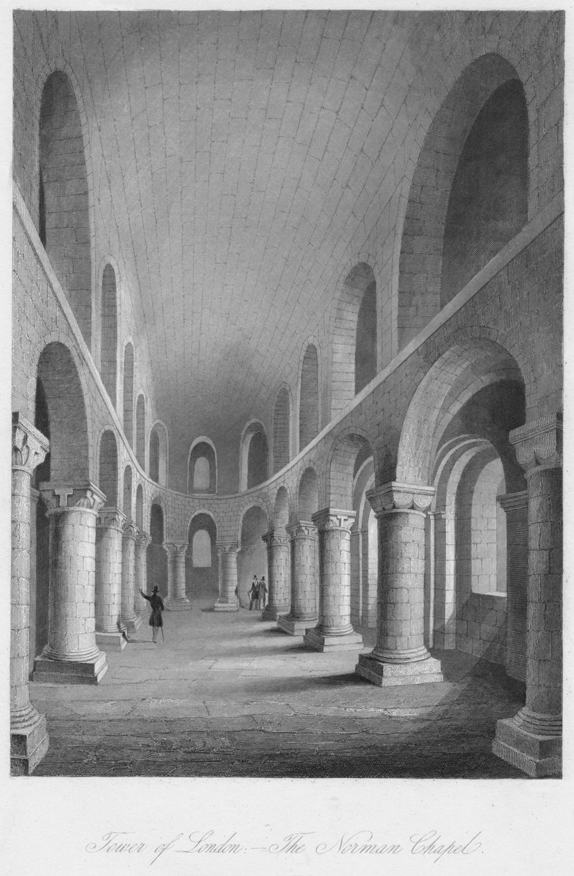 برج لندن. - مصلى النورمان ، c1841 بواسطة هنري ملفيل