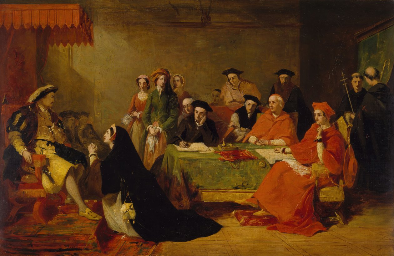 محاكمة الملكة كاثرين من أراغون 1848. بواسطة هنري نيلسون أونيل