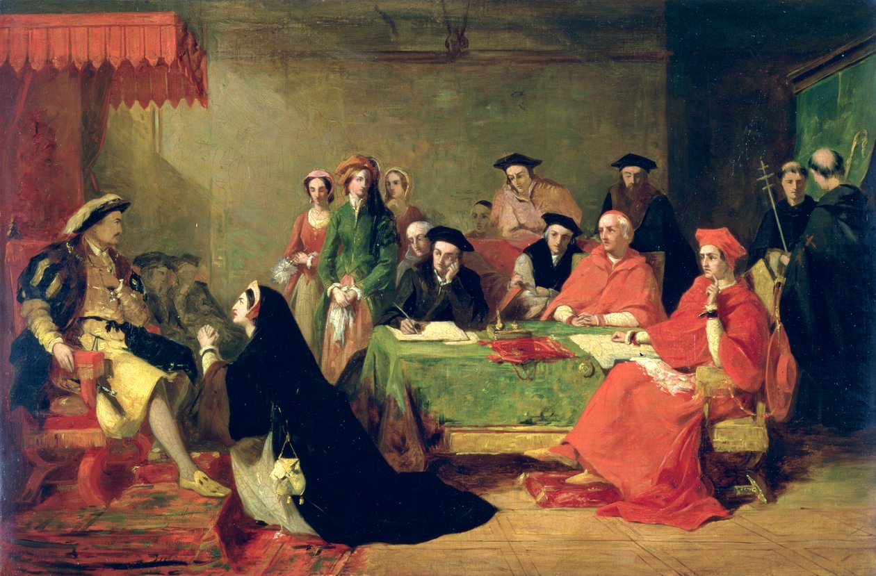 محاكمة الملكة كاثرين أراغون ، 1848 بواسطة هنري نيلسون اونيل
