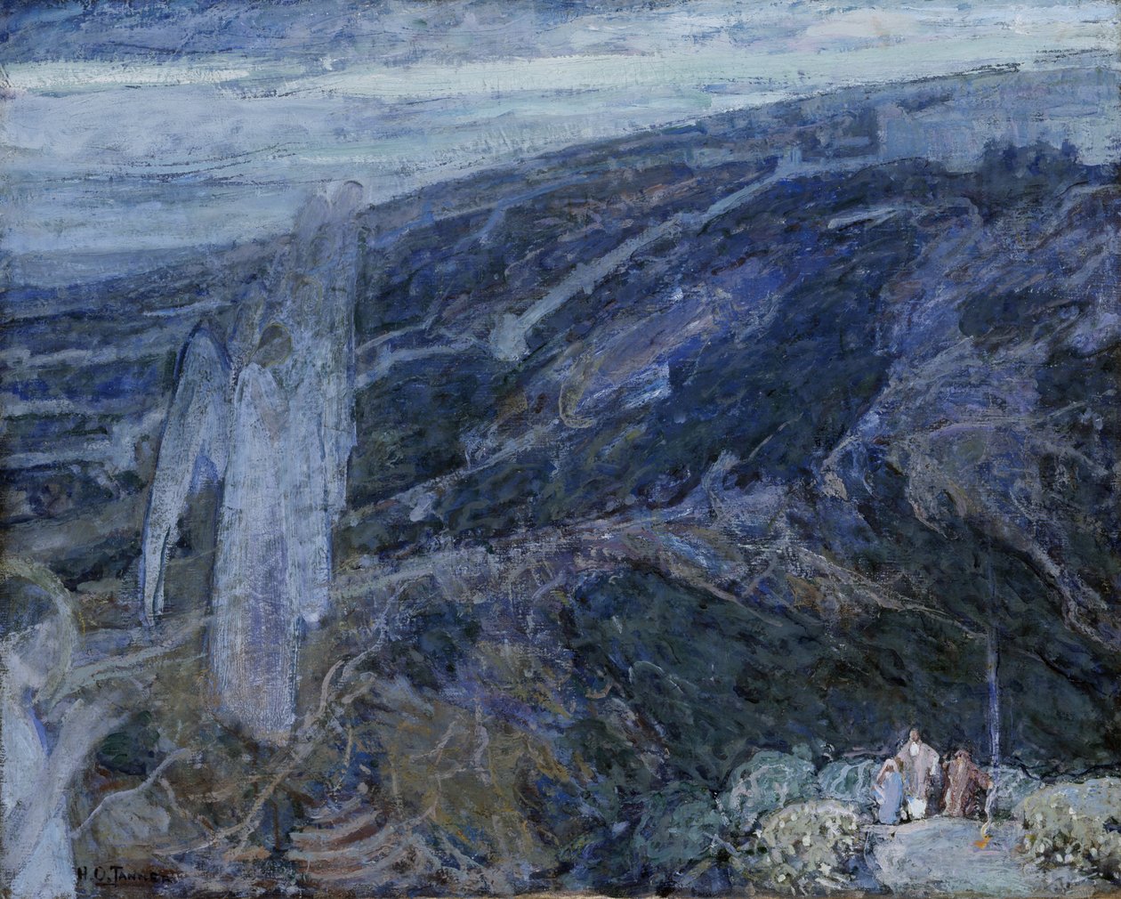 ظهور الملائكة أمام الرعاة ، ح. 1910. بواسطة هنري اوساوا تانر