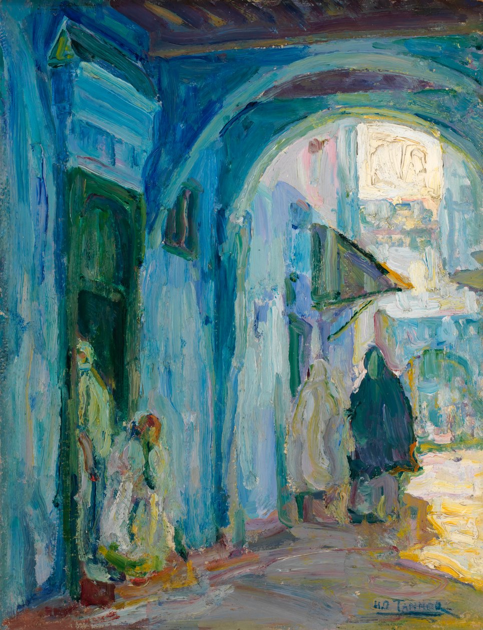 شارع في طنجة ، كاليفورنيا. 1910. بواسطة هنري اوساوا تانر