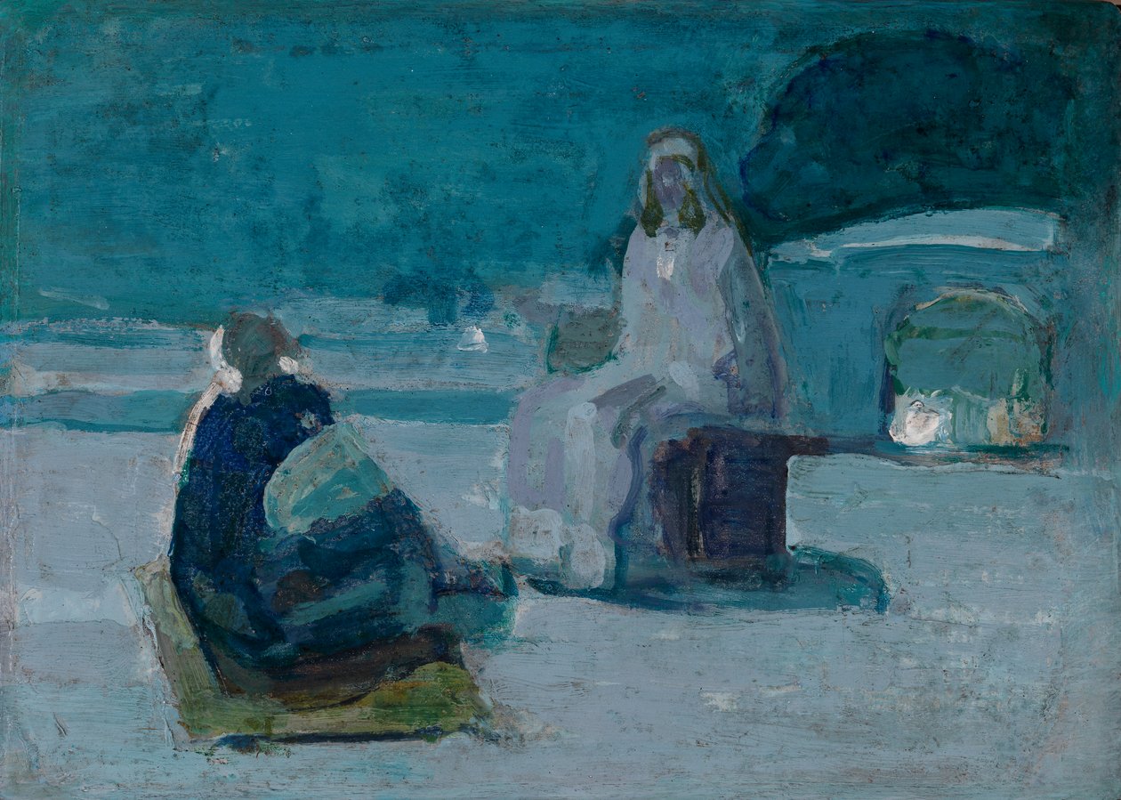 دراسة للمسيح ونيقوديموس على السطح ، كاليفورنيا. 1923. بواسطة هنري اوساوا تانر
