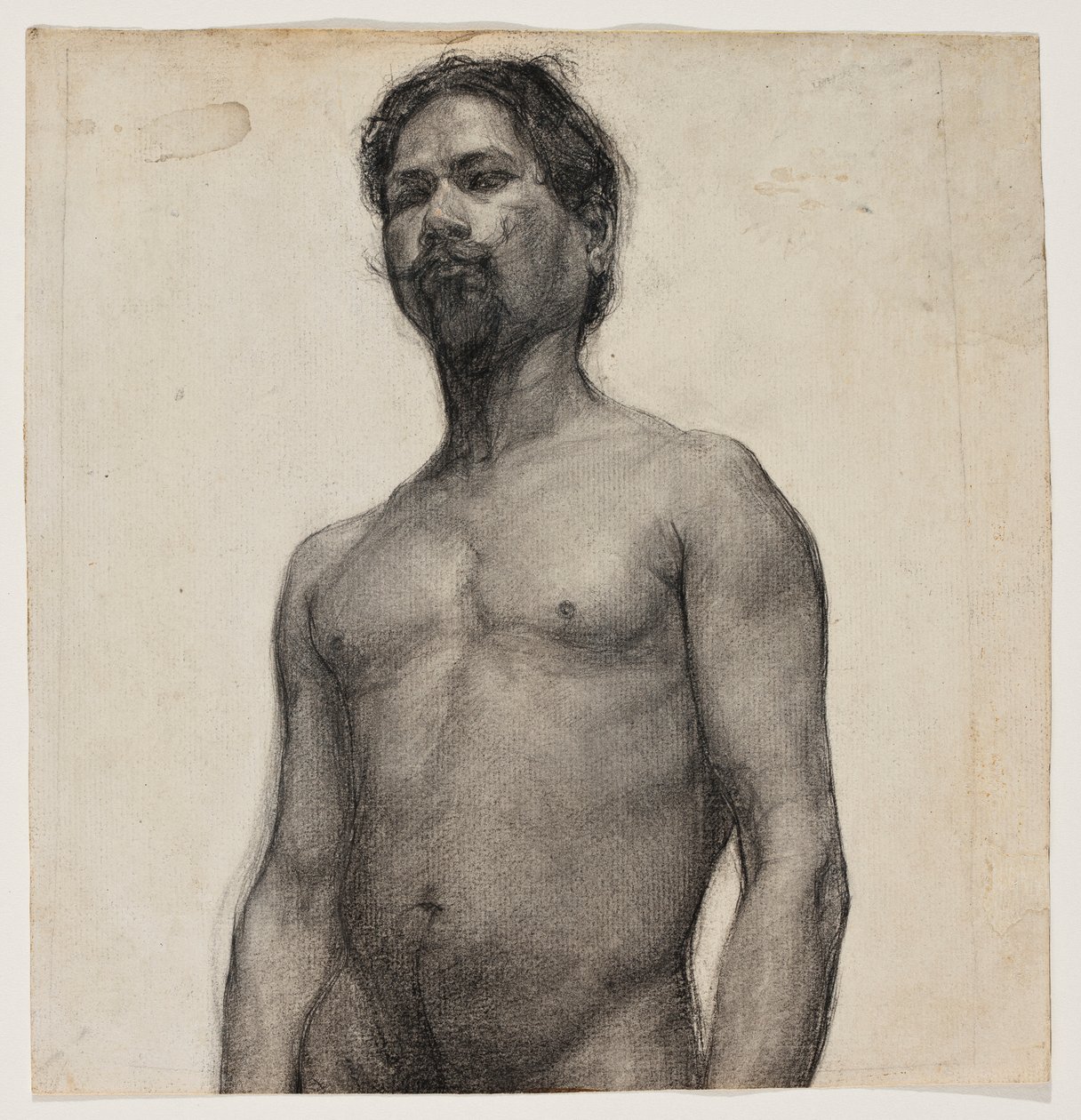 دراسة رجل أسود. حوالي 1891 (فحم و باستيل على ورق مضغوط كريمي) بواسطة هنري اوساوا تانر