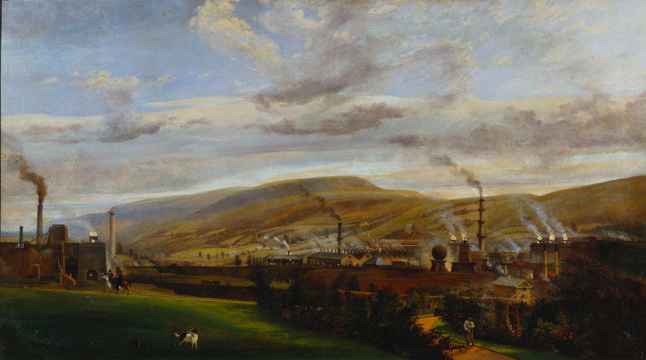 المناظر الطبيعية الصناعية في جنوب ويلز ، c.1825 بواسطة هنري بنري ويليامز