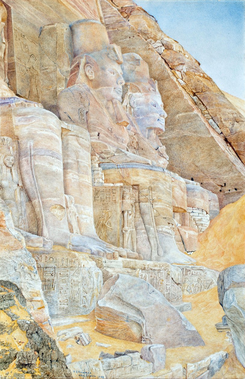 المعبد الكبير لأبو سمبل - نيومان ، هنري رودريك (1833-1918) - 1905 - زيت على قماش - متحف الفنون الكلاسيكية ، موجينز بواسطة هنري رودريك نيومان
