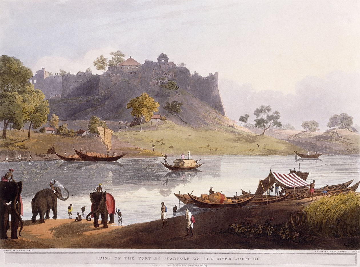 أطلال الميناء في جوانبور على نهر Goomtee ، 1824 بواسطة هنري سالت