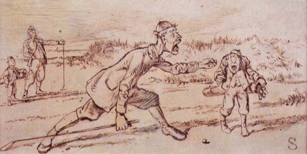 الصراخ في العلبة ، رسم توضيحي من مجلة "جرافيك" ، حانة. ج 1870 (ليثو) بواسطة هنري ساندركوك