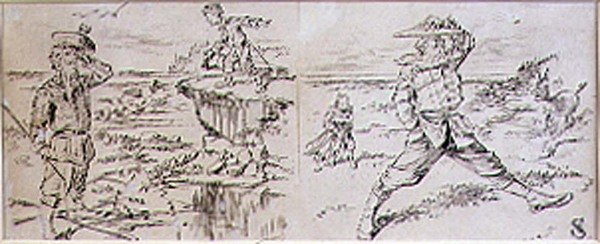 لاعب غولف صبور ، رسم توضيحي من مجلة "Graphic" ، حانة. ج 1870 (ليثو) بواسطة هنري ساندركوك