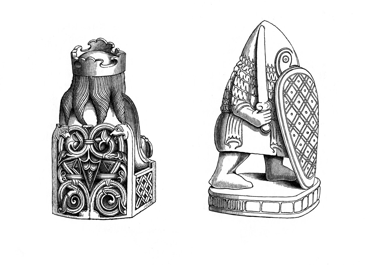 Chessmen ، القرن الثاني عشر ، 1843. بواسطة هنري شو