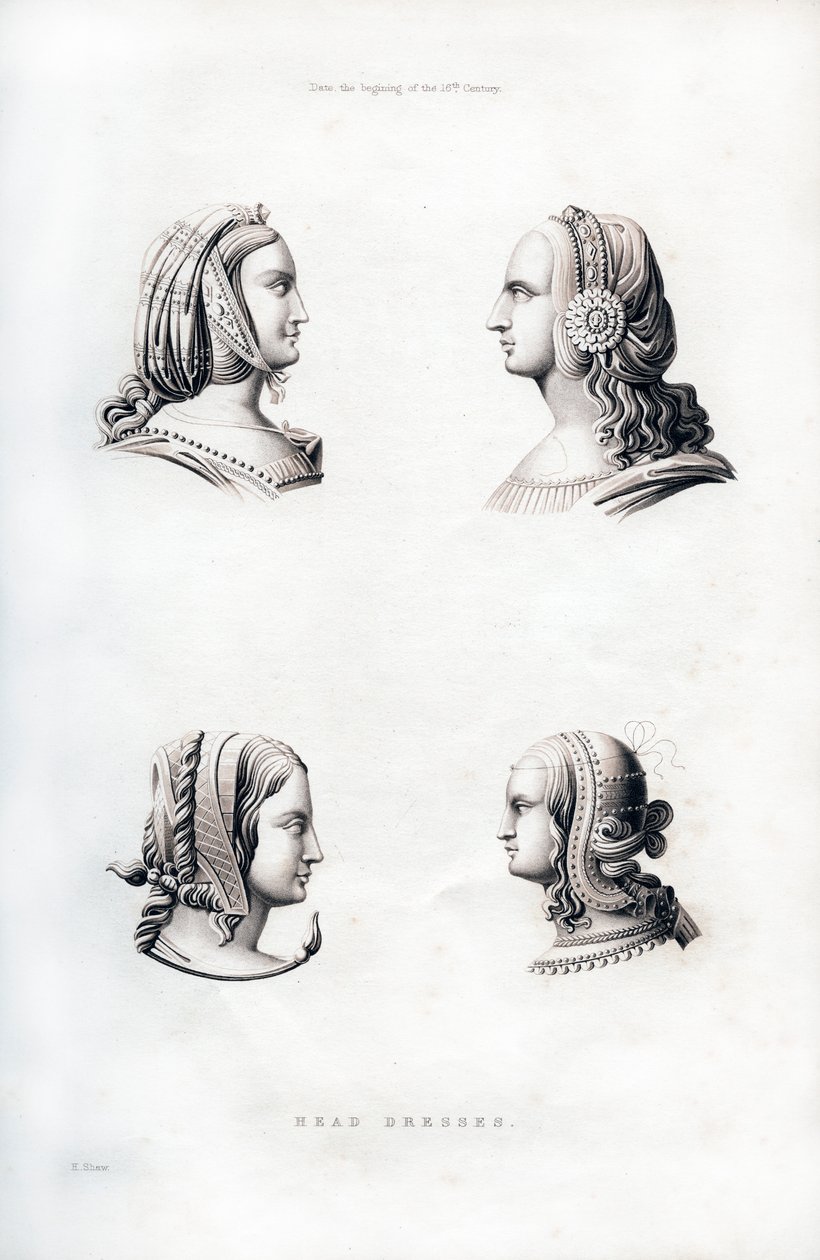 أغطية الرأس ، أوائل القرن السادس عشر ، 1843. بواسطة هنري شو