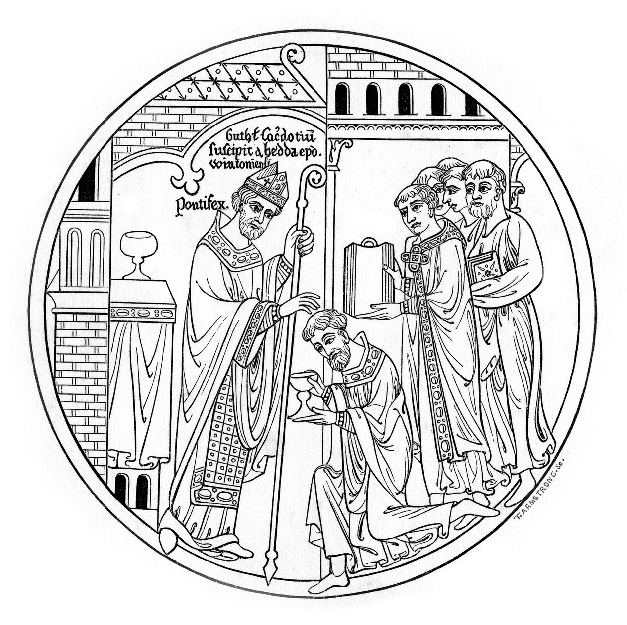 Hedda of Winchester يكرس القديس غوثلاك ، أواخر القرن الثاني عشر ، 1843. بواسطة هنري شو
