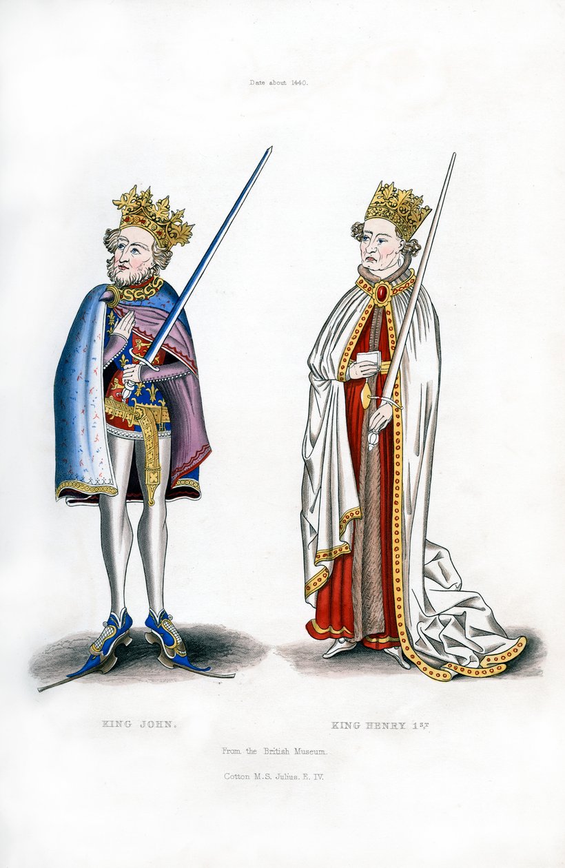 الملك جون والملك هنري الأول ، c1440 ، 1843. بواسطة هنري شو